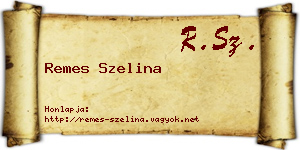 Remes Szelina névjegykártya